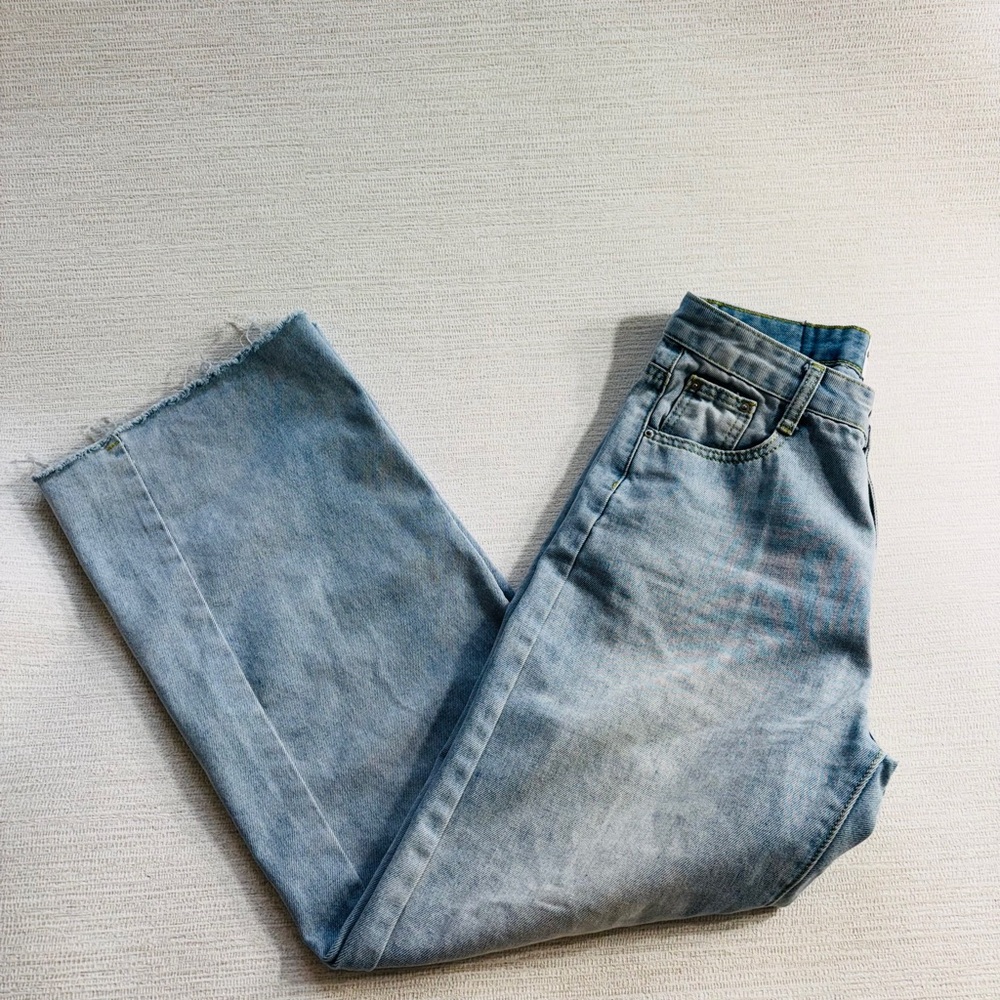 Princess Polly Denim Light Wash Wide Leg Jeans Size 4